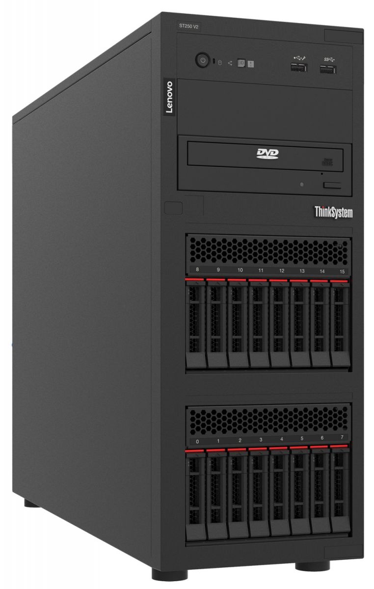 Сервер Lenovo ThinkSystem ST250 V2 (7D8FA009EA). Фиксированная комплектация сервера