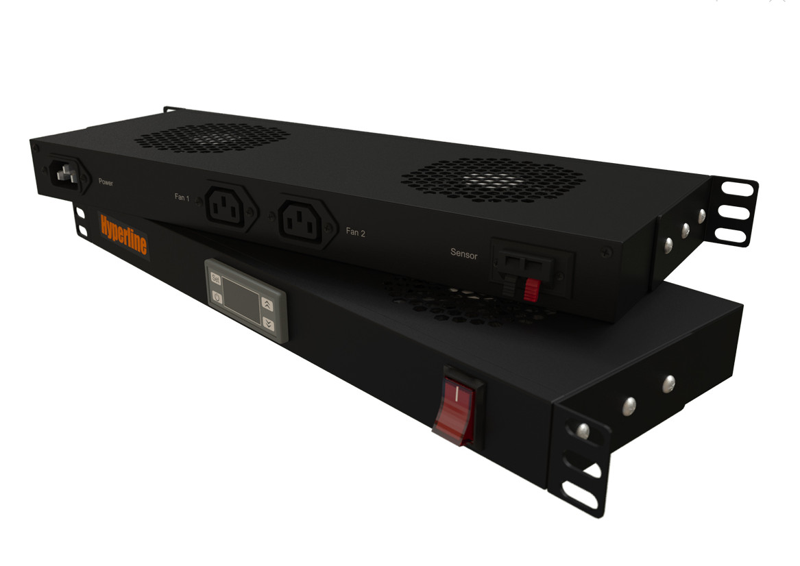 Вентиляторный модуль Hyperline TRFA-MICR-2F-RAL9004