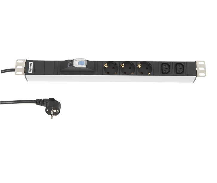 Блок розеток для 19" шкафов, горизонтальный Hyperline SHT19-3SH-2IEC-B-2.5EU