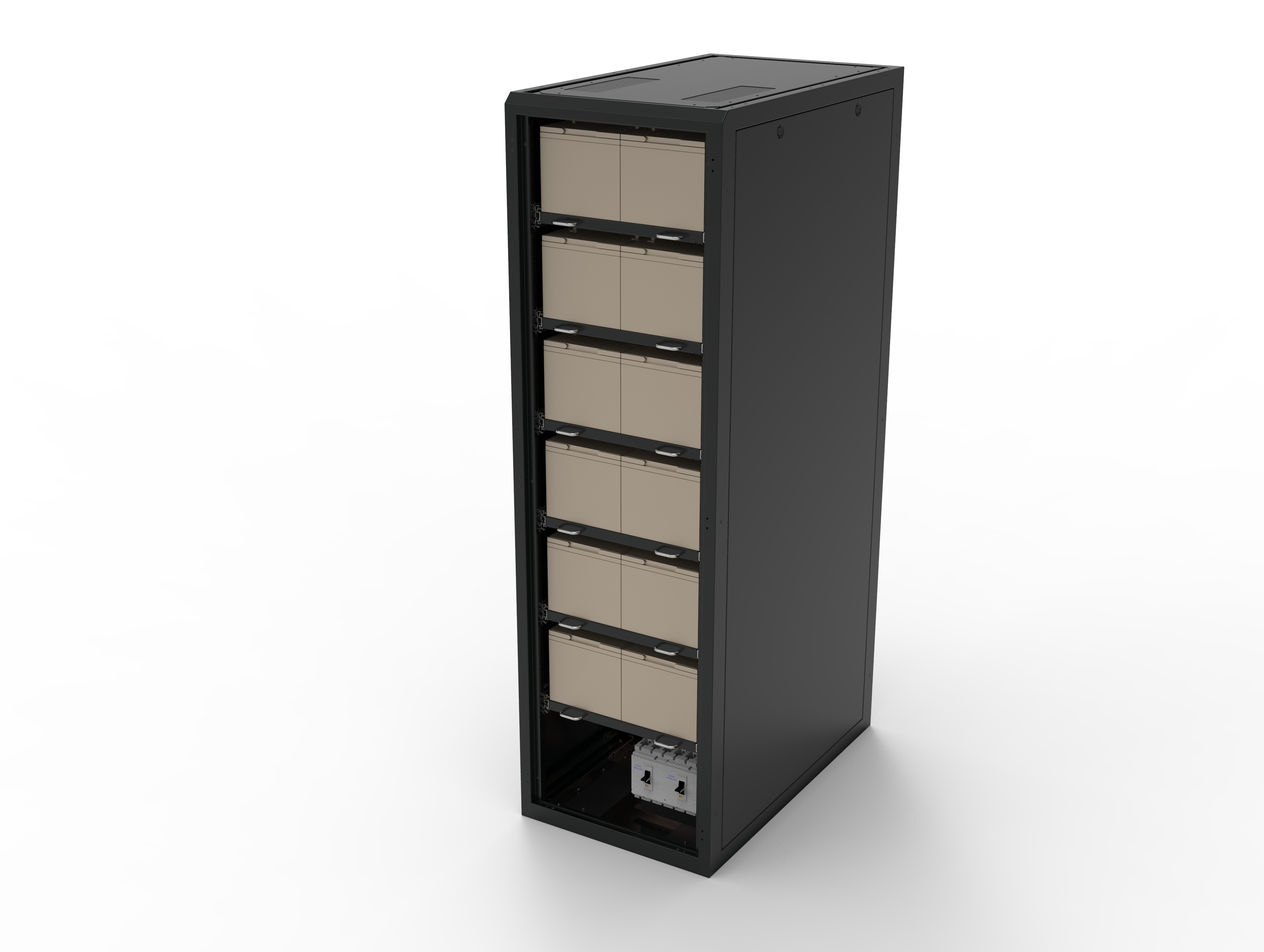 Батарейные шкафы высокой емкости с выдвижными полками