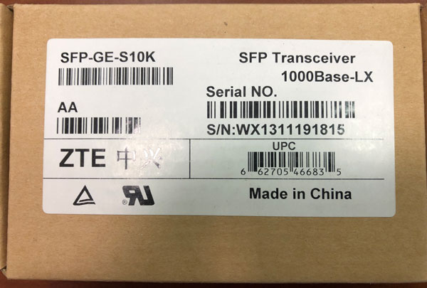 Оригинальный трансивер ZTE SFP-GE-S10K (1000Base-LX)