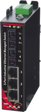 Red Lion SLX-5MS-5SCL, Промышленный управляемый коммутатор Ethernet