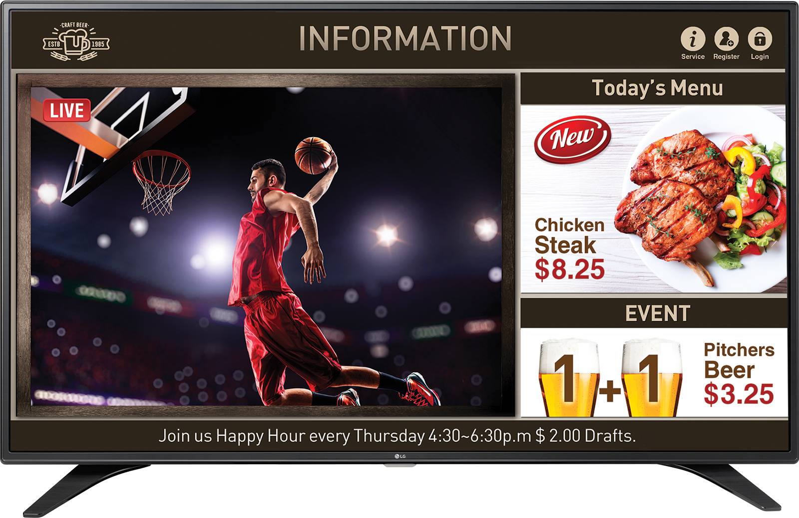 Коммерческий телевизор LG 43LV640S