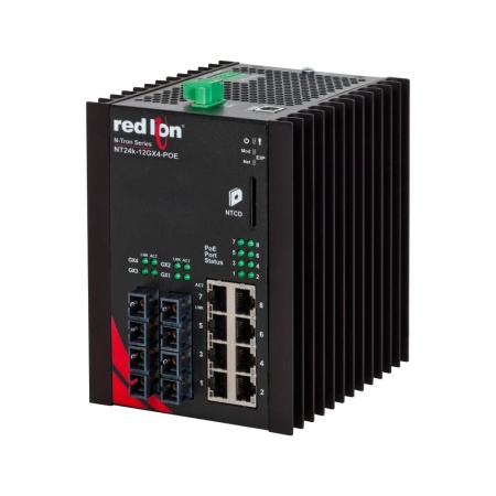 Red Lion NT24K-12GXE4-SC-40-POE, Промышленный управляемый коммутатор Ethernet