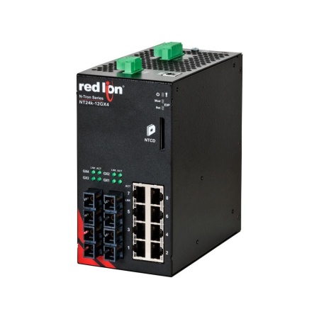 Red Lion NT24K-12GXE4-SC-10, Промышленный управляемый коммутатор Ethernet