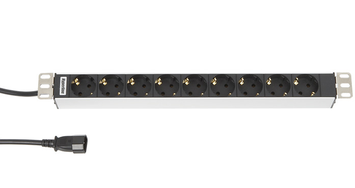 Блок розеток для 19" шкафов, горизонтальный Hyperline SHT19-9SH-2.5IEC