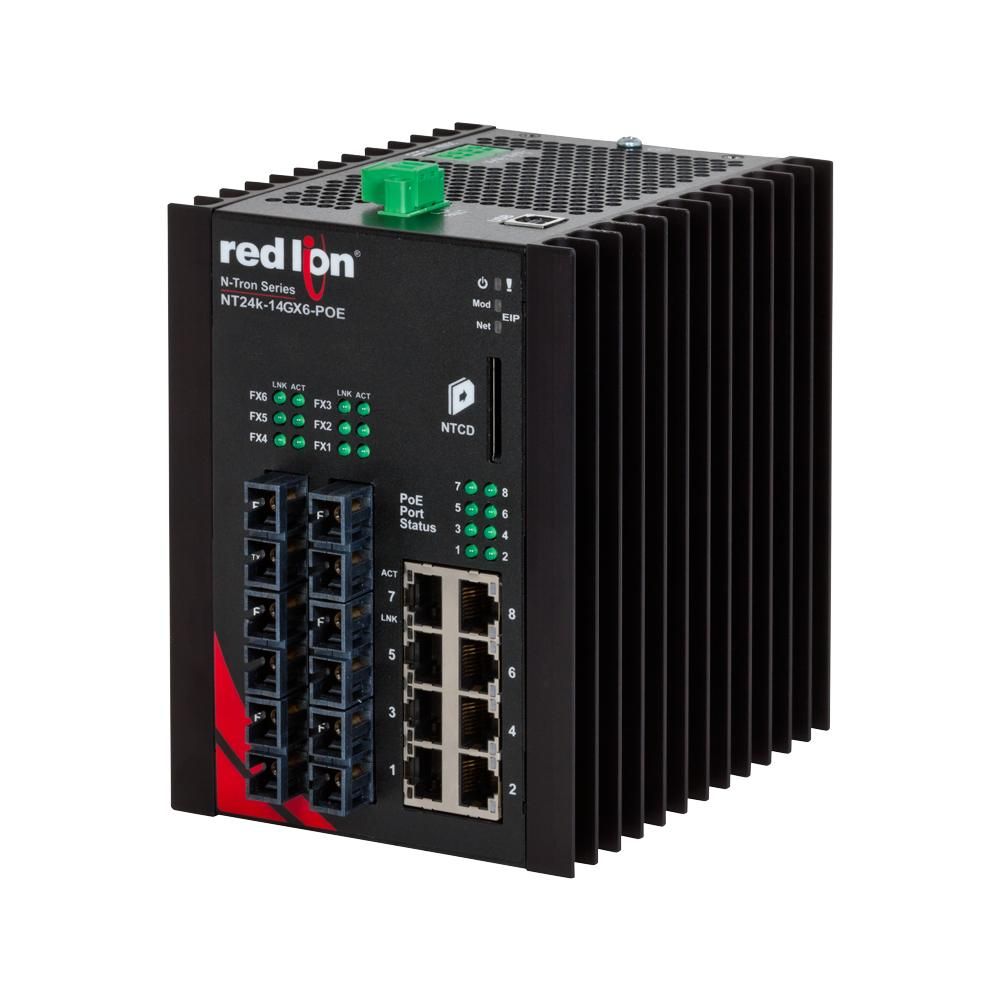 Red Lion NT24K-14GXE6-SC-40-POE, Промышленный управляемый коммутатор Ethernet