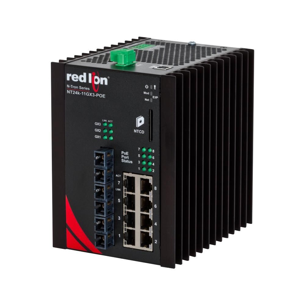 Red Lion NT24K-11GX3-SC-POE, Промышленный управляемый коммутатор Ethernet