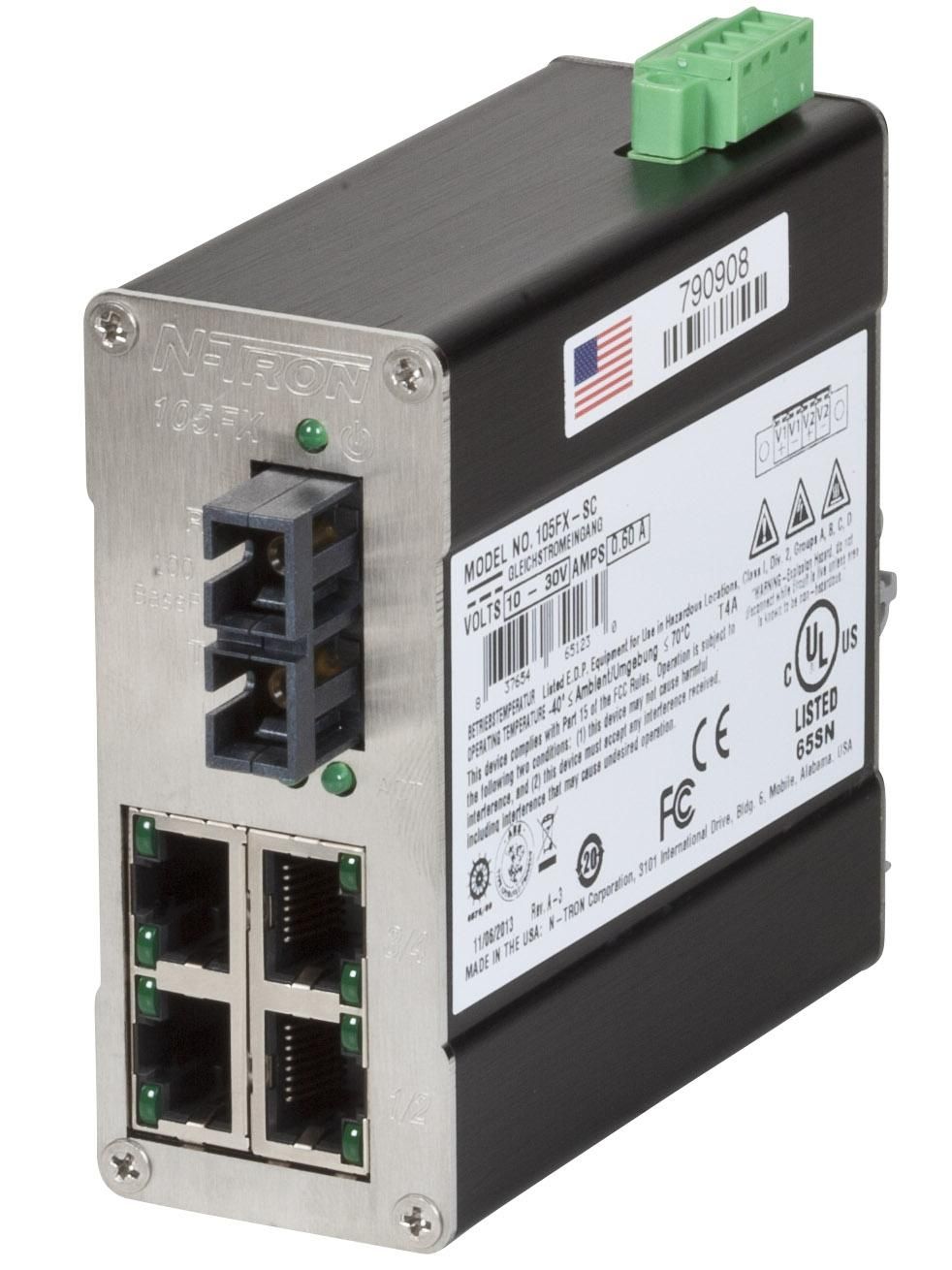Red Lion 105FXE-SC-40-POE, Промышленный коммутатор PoE