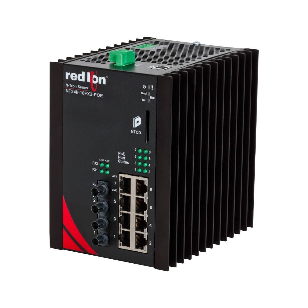 Red Lion NT24K-10FXE2-ST-80-POE, Промышленный управляемый коммутатор Ethernet