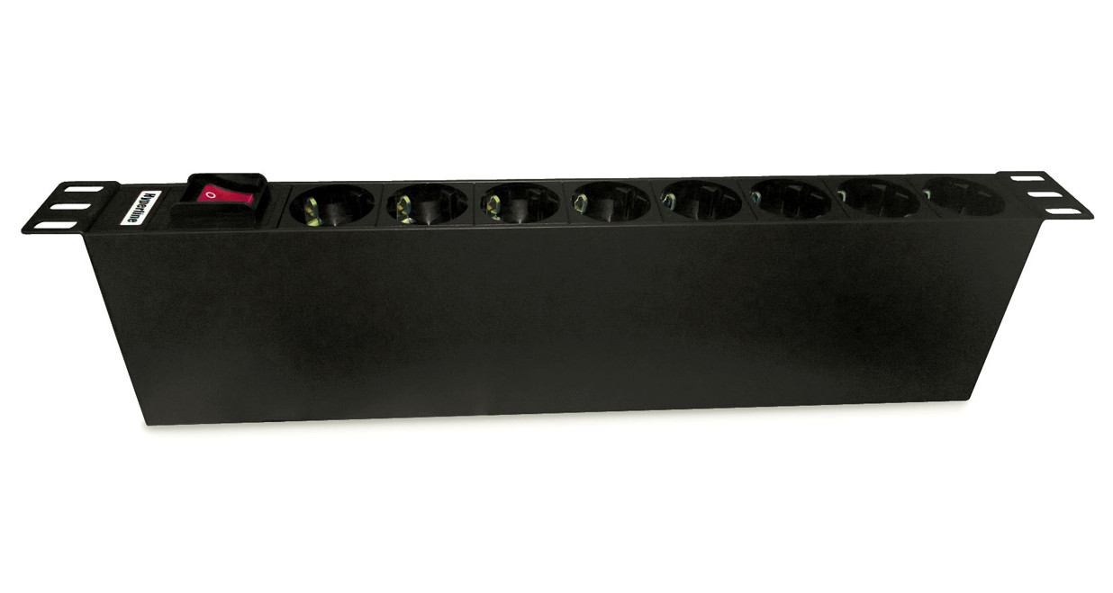 Блок розеток для 19" шкафов, горизонтальный Hyperline SHZ19-8SH-S-IEC