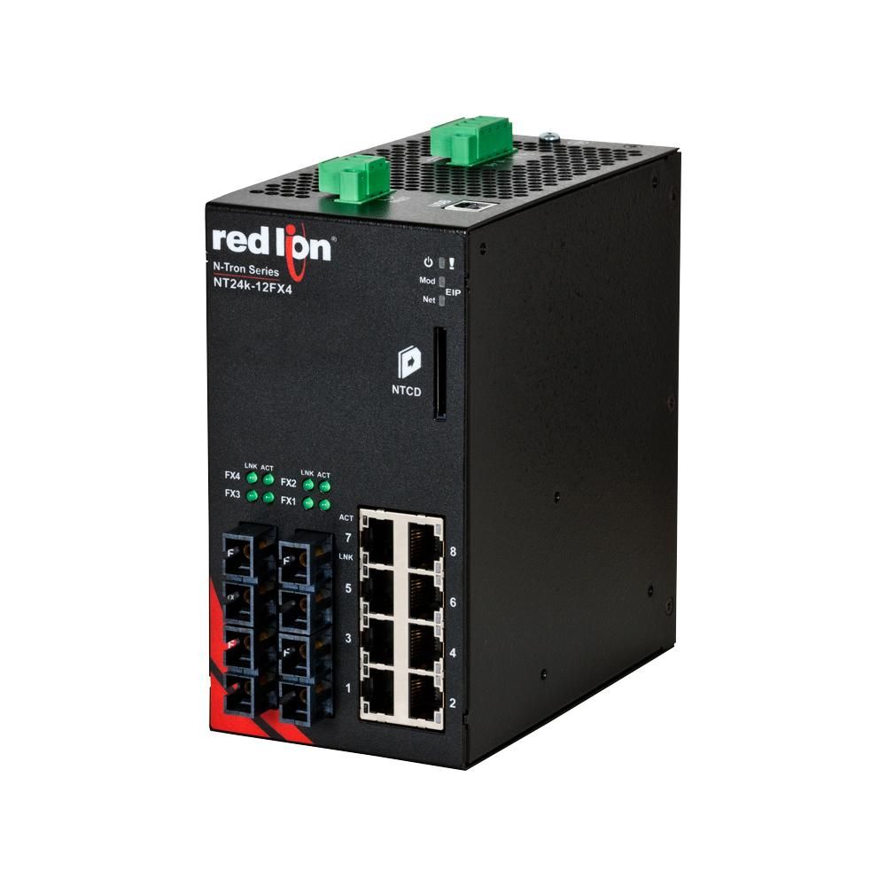Red Lion NT24K-12FXE4-SC-40, Промышленный управляемый коммутатор Ethernet
