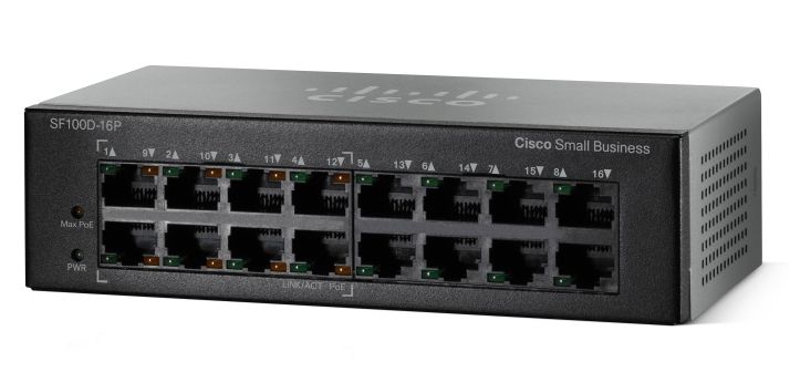 Коммутатор Cisco Small Business SF110D-16HP-EU