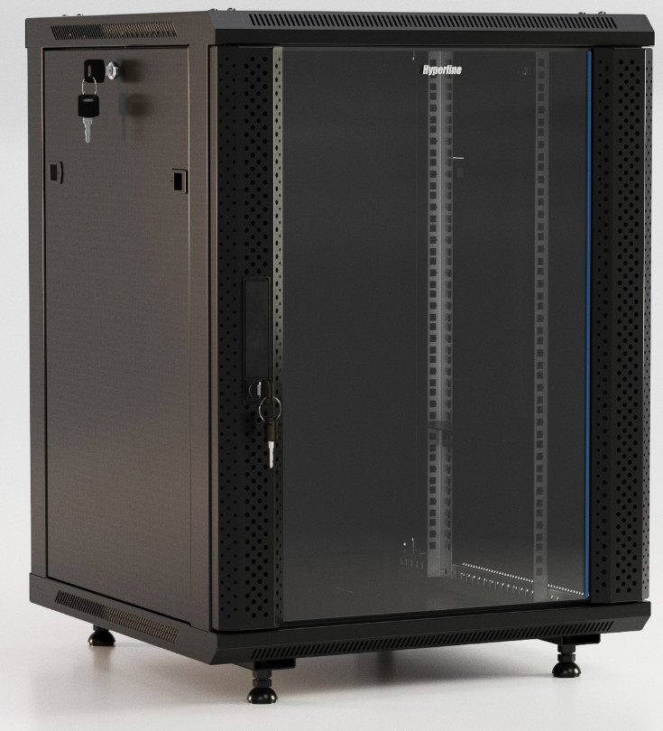 Шкаф настенный Hyperline 19* TWB-FC-1566-GP-RAL9004