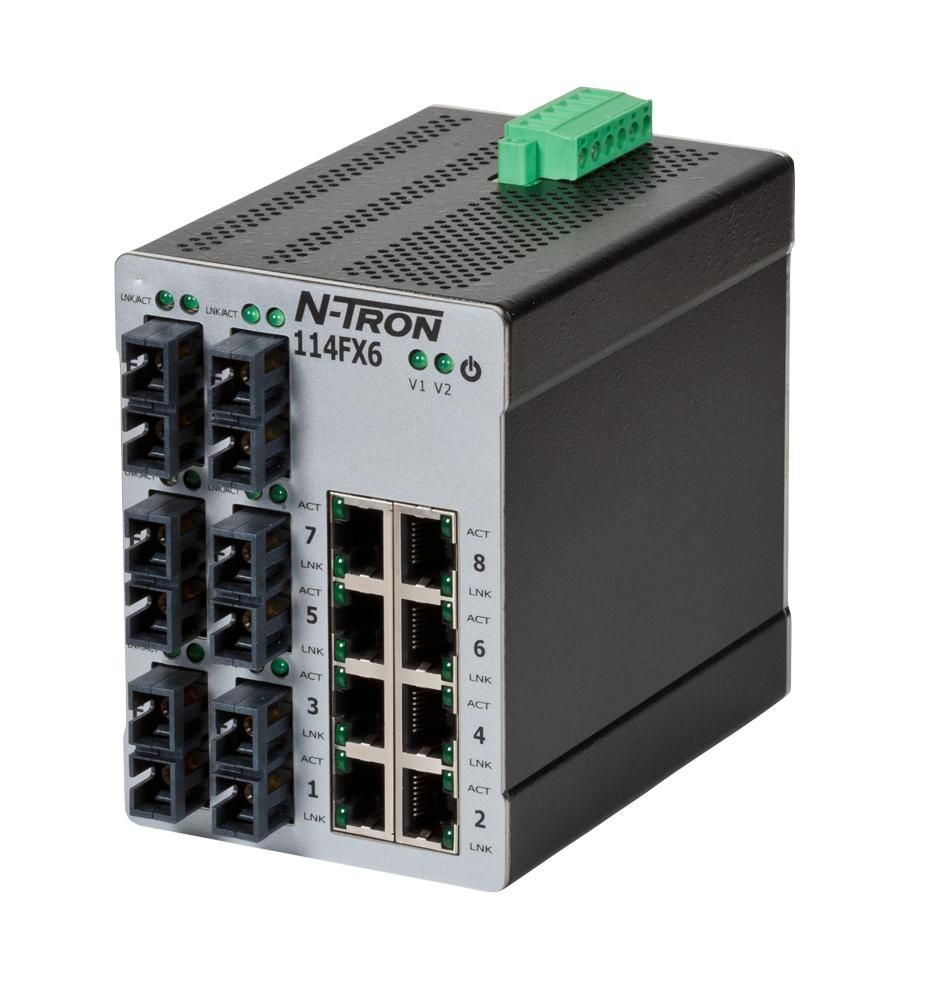 Red Lion 114FXE6-SC-80, Промышленный неуправляемый коммутатор Ethernet