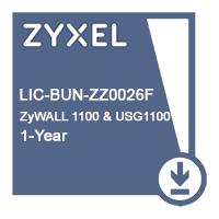 Лицензия ZYXEL LIC-BUN-ZZ0026F, 1 YR Content Filtering/Anti-Spam/Kaspersky Anti-Virus/IDP for ZyWALL1100 & USG1100