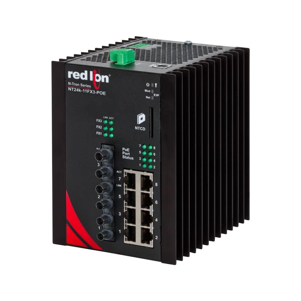 Red Lion NT24K-11FXE3-ST-80-POE, Промышленный управляемый коммутатор Ethernet