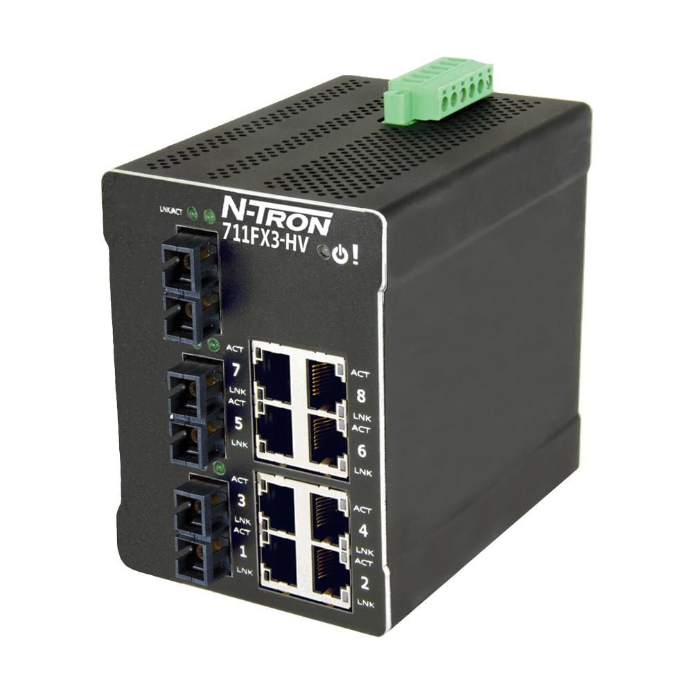 Red Lion 711FXE3-SC-80-HV, Промышленный управляемый коммутатор Ethernet