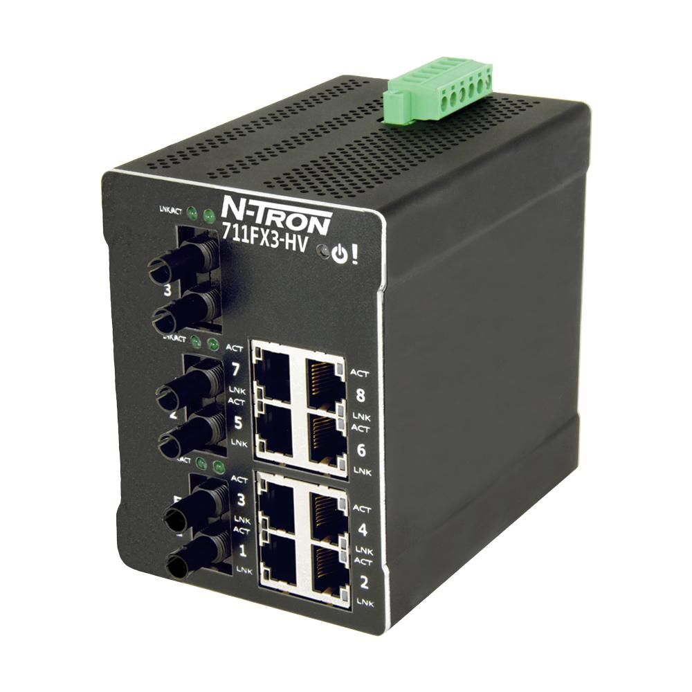 Red Lion 711FXE3-ST-40-HV, Промышленный управляемый коммутатор Ethernet