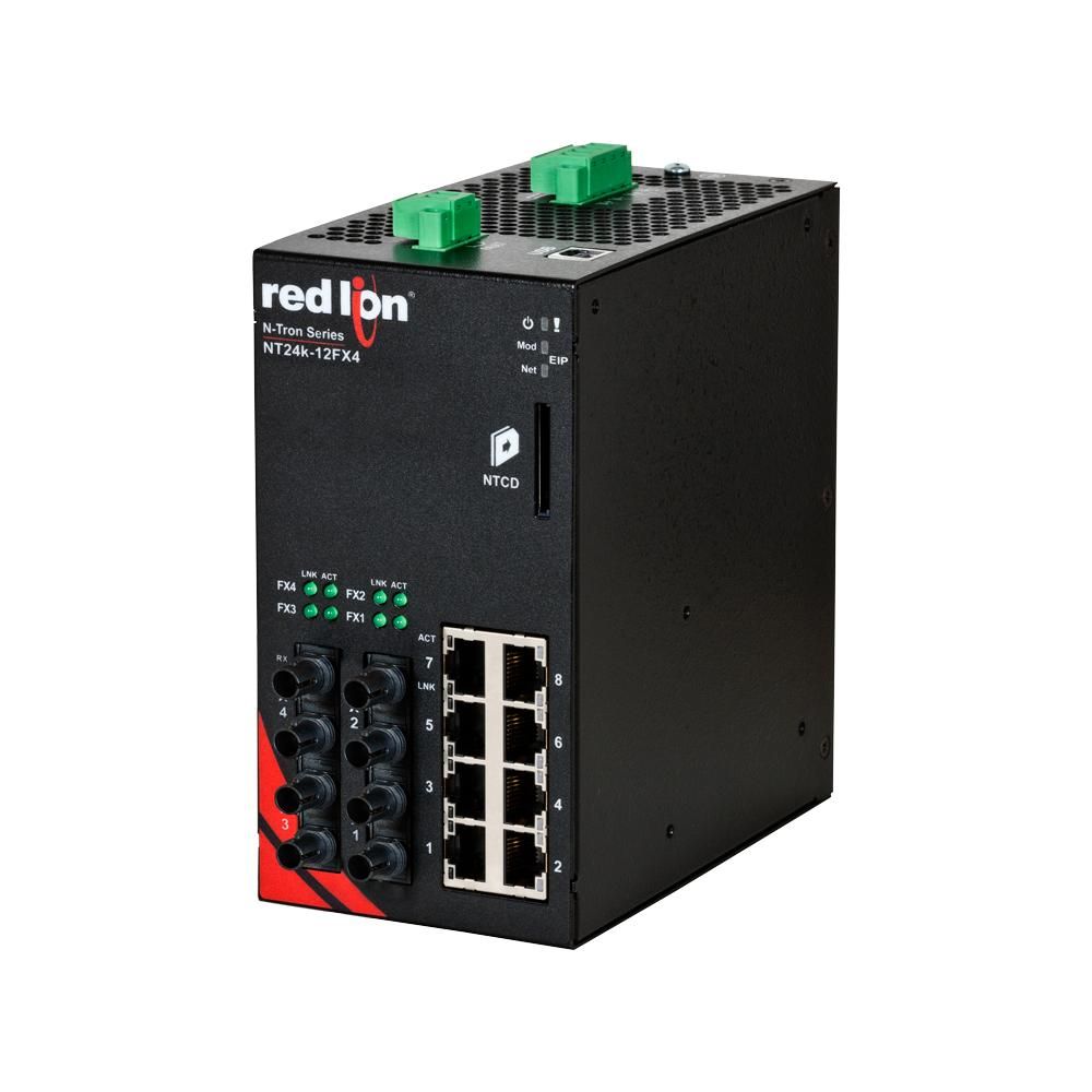 Red Lion NT24K-12FXE4-ST-15, Промышленный управляемый коммутатор Ethernet