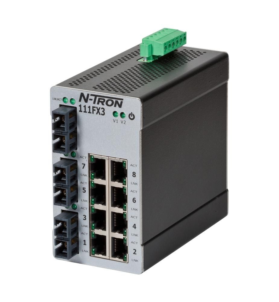 Red Lion 111FXE3-SC-80, Промышленный неуправляемый коммутатор Ethernet