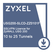 Программное обеспечение ZYXEL USG200-SLCD-ZZ0101F, 10 to 25 Tunnels for USG200