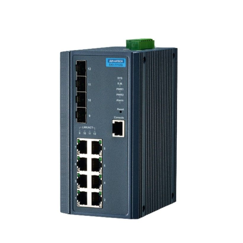 Advantech EKI-7712G-2FVI-A, Industrial Managed Ethernet Switch