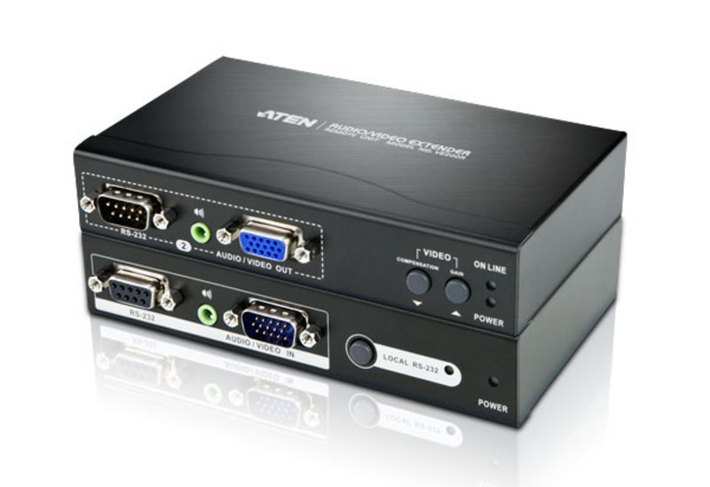 Удлинитель ATEN VGA, Аудио и RS-232 по кабелю Cat 5, Dual Output (1280х1024@200м) VE200