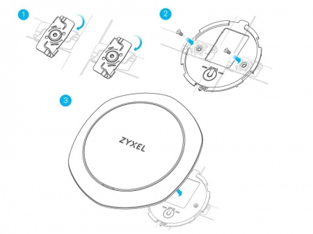 Комплект крепежей ZYXEL ACCESSORY-ZZ0105F, set of fasteners on the T-profile of the suspended ceiling for 5 access points
