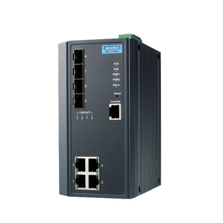 Advantech EKI-7708G-2FVI-A, Industrial Managed Ethernet Switch