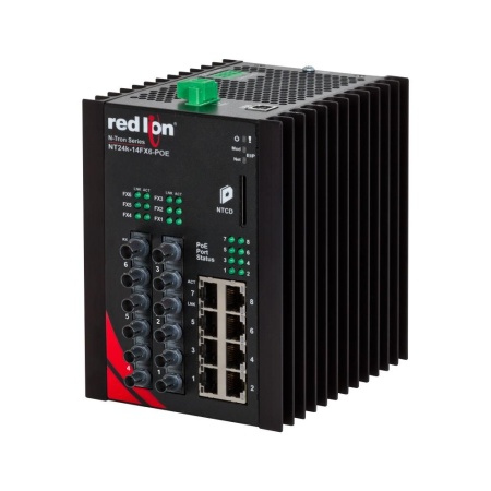 Red Lion NT24K-14FXE6-ST-15-POE, Промышленный управляемый коммутатор Ethernet