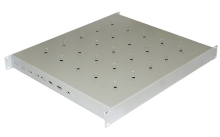 Полка c 19'' креплением, раздвижная Hyperline TSD3M-1U-405/700-RAL7035
