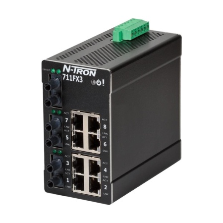 Red Lion 711FXE3-ST-15, Промышленный управляемый коммутатор Ethernet