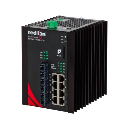 Red Lion NT24K-11GXE3-SC-80-POE, Промышленный управляемый коммутатор Ethernet