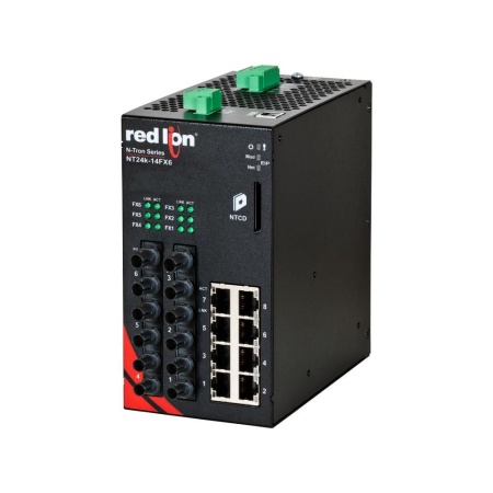 Red Lion NT24K-14FXE6-ST-80, Промышленный управляемый коммутатор Ethernet