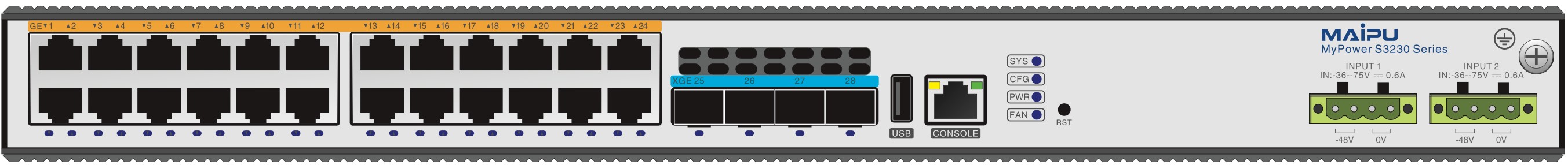 Коммутатор Maipu S3230-28TXF-DC48